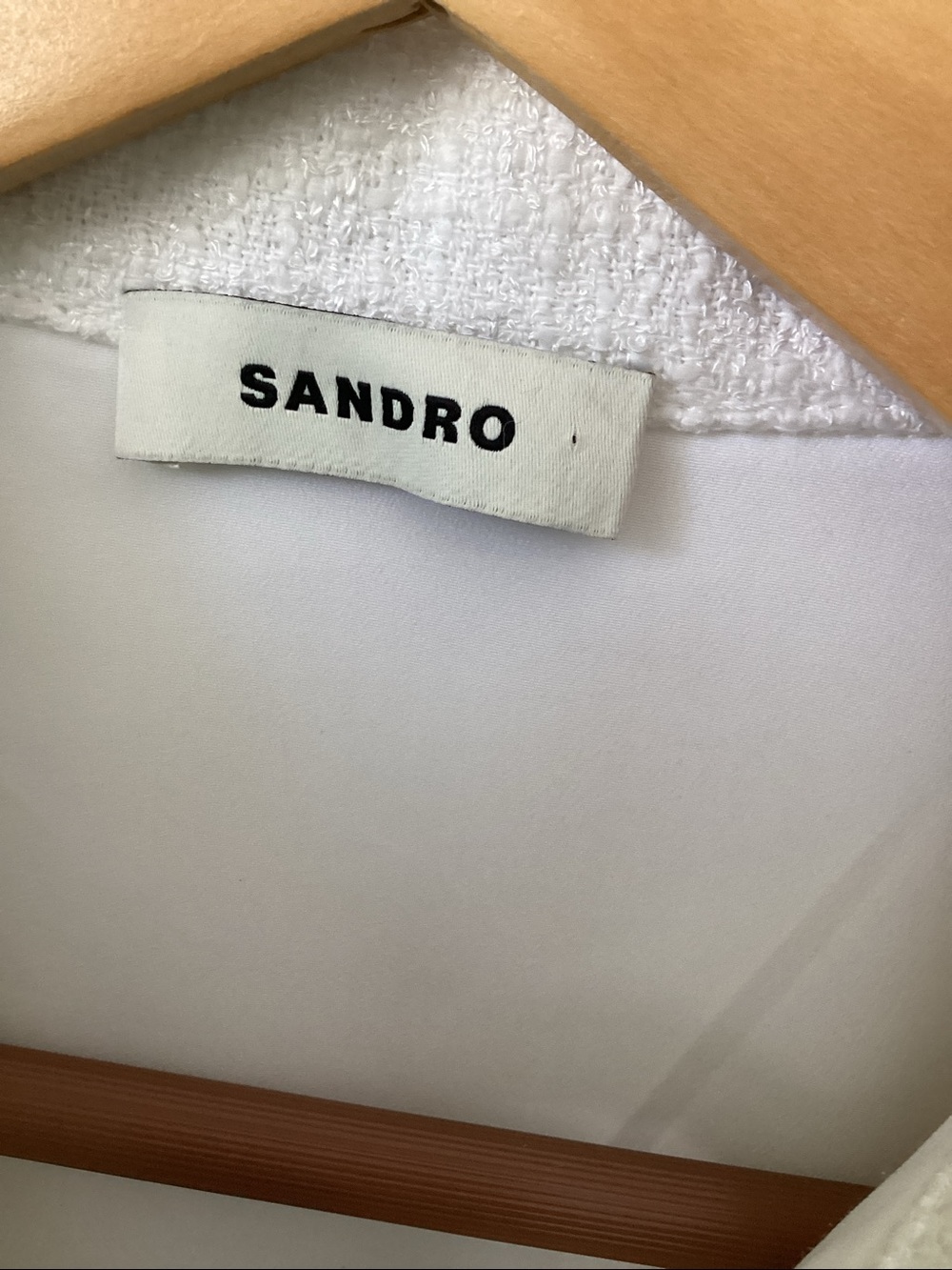 Sandro White Mini Dress with Blue Trim - Picture 9 of 11